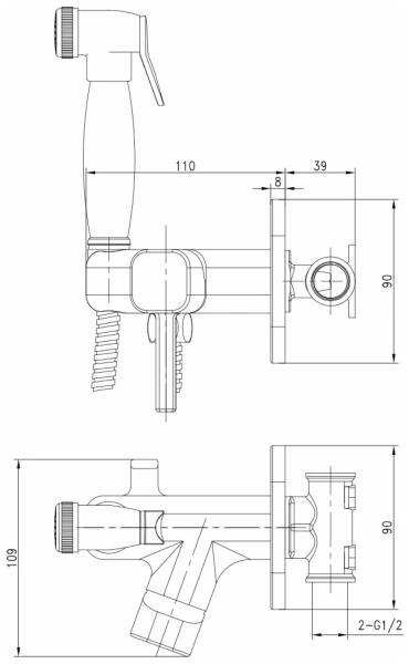Смеситель Lemark Solo с гигиеническим душем (LM7165G)